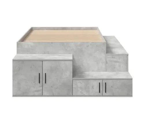 Gultas Ar Uzglabāšanas Vietu Betona Pelēks 234 X 118 X 53.5 Cm Vidaxl