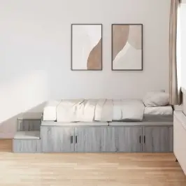 Lova Su Daiktų Laikymo Vieta Su Stalčių Pilka Sonoma Ąžuolo