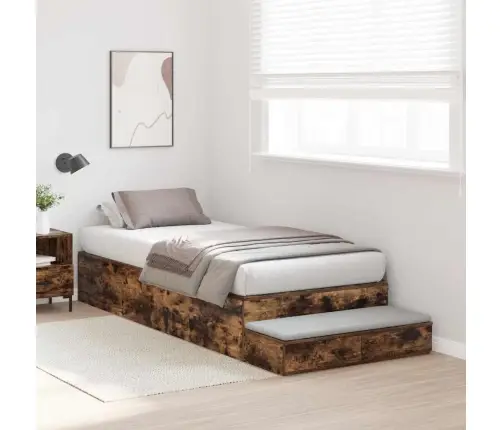 Gultas Rāmja Uzglabāšanas Funkcija Dūmu Ozols 80X200 Cm Vidaxl