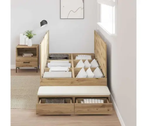 Lova Su Daiktų Laikymo Vieta Amatininkų Ąžuolas 80 Cm