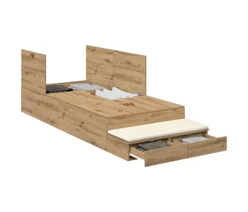 Lova Su Daiktų Laikymo Vieta Amatininkų Ąžuolas 80 Cm