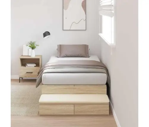 Uzglabāšanas Gultas Rāmis Sonoma Ozola 90X200 Cm Vidaxl
