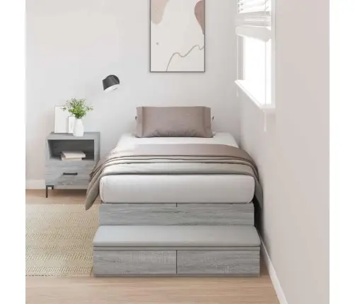 Uzglabāšanas Gultas Rāmis Pelēks Sonoma 90X200 Cm Vidaxl