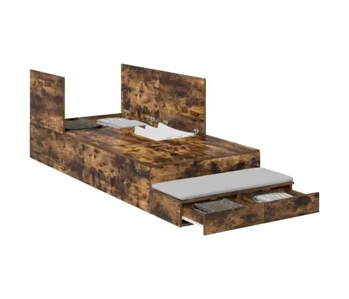 Uzglabāšanas Gultas Rāmis Dūmu Ozols 100X200 Cm Vidaxl