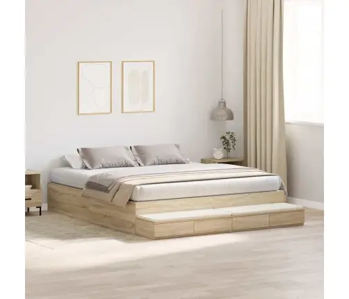 Uzglabāšanas Gultas Rāmis Sonoma Ozols 200X200 Cm Vidaxl