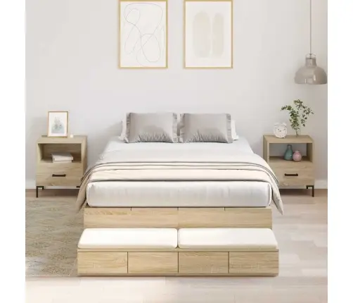 Uzglabāšanas Gultas Rāmis Sonoma Ozols 120X200 Cm Vidaxl