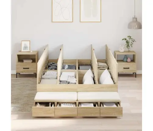 Uzglabāšanas Gultas Rāmis Sonoma Ozols 120X200 Cm Vidaxl