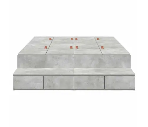 Uzglabāšanas Gultņu Rāmis Betona Pelēks 120X200 Cm Vidaxl