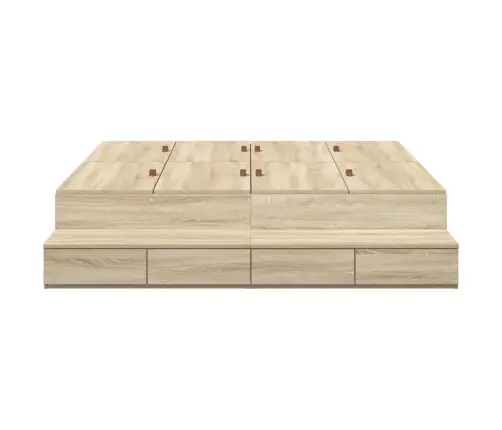 Lova Su Daiktų Laikymo Vieta Su Stalčių Sonoma Ąžuolas 140 Cm