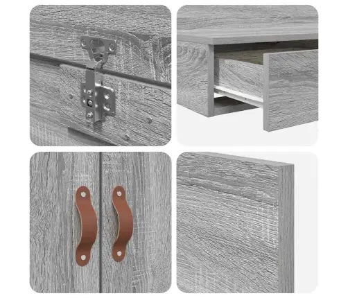 Uzglabāšanas Gultas Rāmis Pelēks Sonoma 140X200 Cm Vidaxl