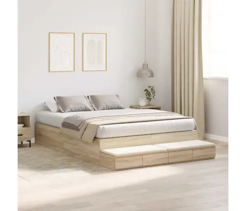 Uzglabāšanas Gultas Rāmji Sonoma Ozols 160X200 Cm Vidaxl