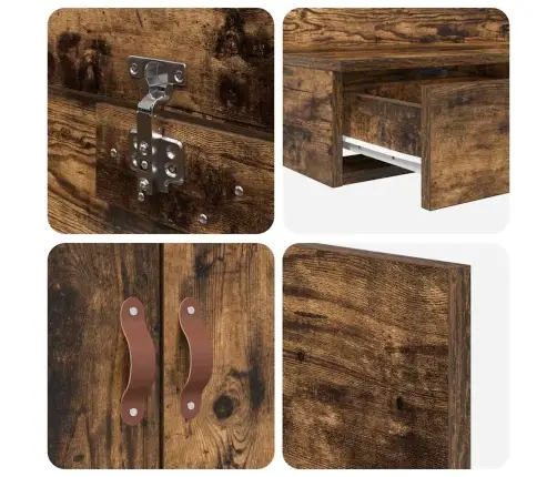 Uzglabāšanas Gultas Rāmis Dūmota Ozola 160X200 Cm Vidaxl