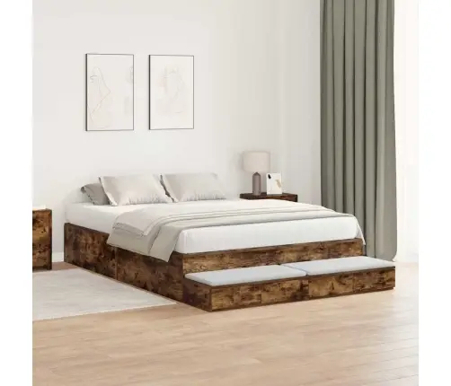 Uzglabāšanas Gultas Rāmis Dūmota Ozola 160X200 Cm Vidaxl