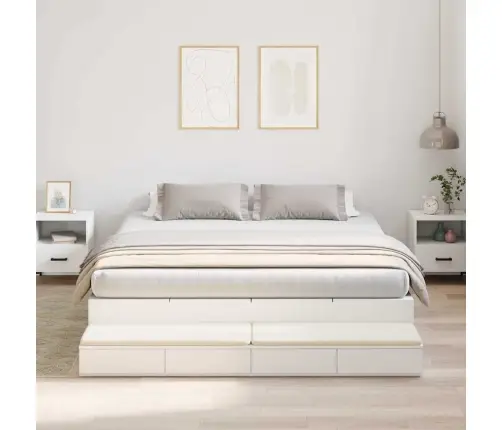 Gultas Rāmja Uzglabāšana Balts 180X200 Cm Vidaxl