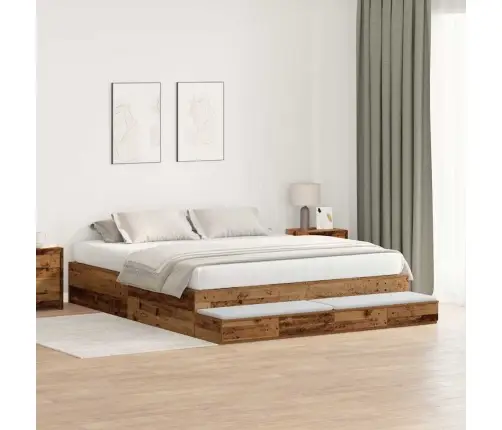 Uzglabāšanas Gultas Rāmis Vecs Koks 180X200 Cm Vidaxl
