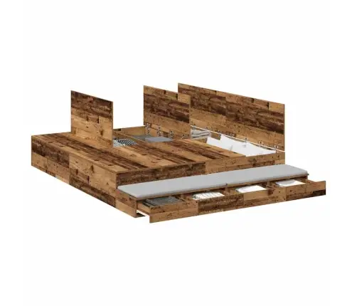 Uzglabāšanas Gultas Rāmis Vecs Koks 180X200 Cm Vidaxl