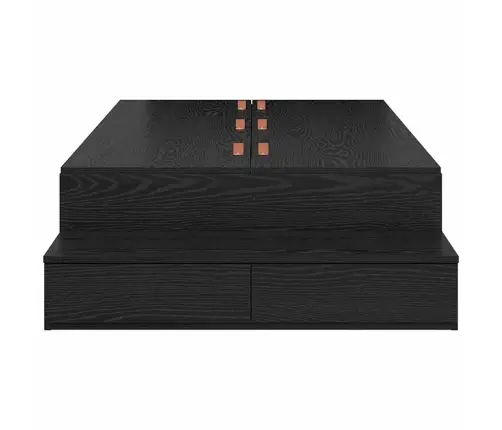 Voodi Hoiukohaga Raam Sahtliga Must Tamm 90 Cm Tehispuit