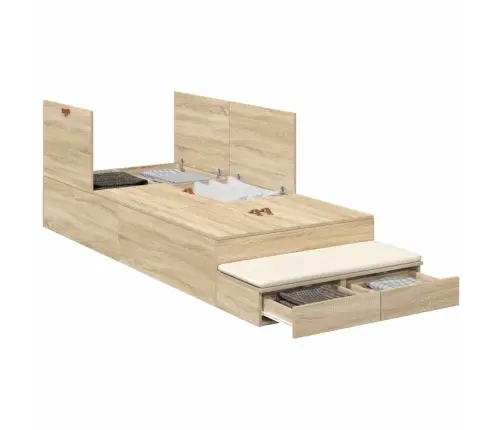 Glabāšanas Gultas Rāmis Sonama Ozols 90X190 Cm Vidaxl