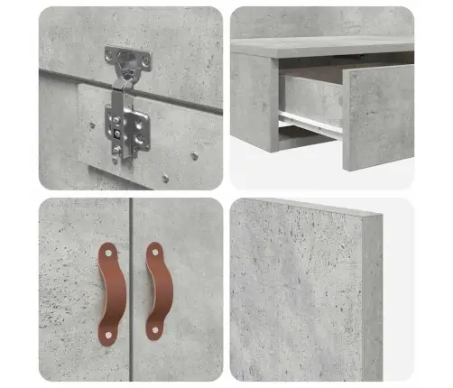 Uzglabāšanas Gultas Rāmis Betona Pelēks 75X190 Cm Vidaxl