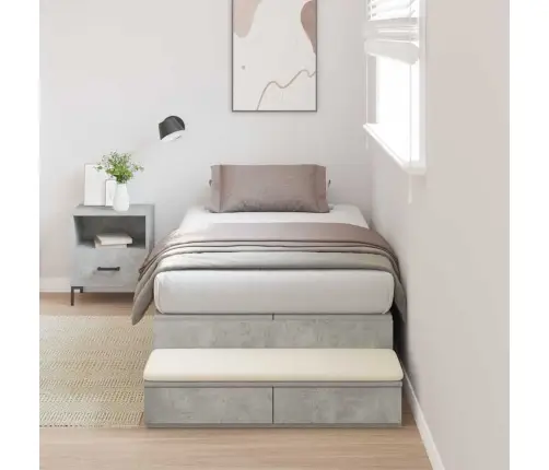 Uzglabāšanas Gultas Rāmis Betona Pelēks 75X190 Cm Vidaxl