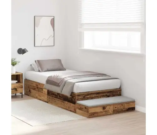 Uzglabāšanas Gultas Rāmis Vecs Koks 75X190 Cm Vidaxl