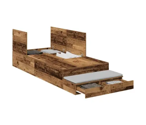 Uzglabāšanas Gultas Rāmis Vecs Koks 75X190 Cm Vidaxl