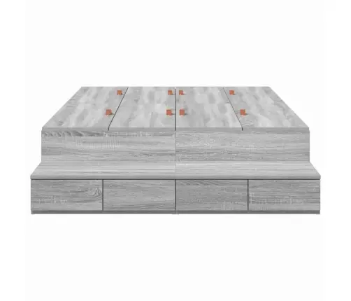 Uzglabāšanas Gultas Rāmis Pelēks Sonoma 120X190 Cm Vidaxl