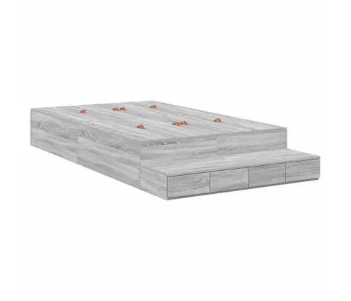 Uzglabāšanas Gultas Rāmis Pelēks Sonoma 120X190 Cm Vidaxl