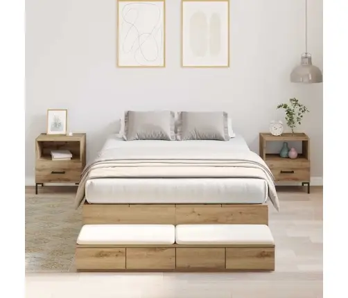 Uzglabāšanas Gultas Karkass Artisan Ozola 120X190 Cm Vidaxl