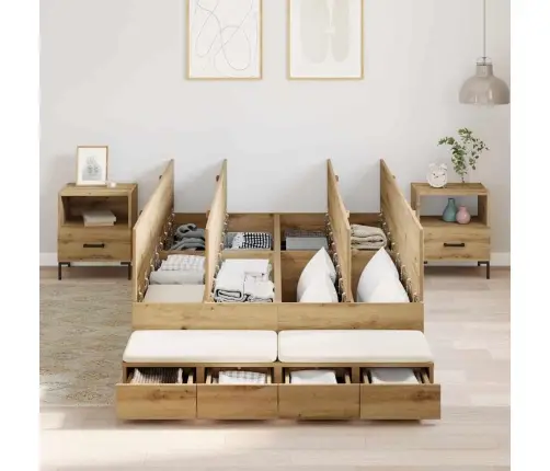 Uzglabāšanas Gultas Karkass Artisan Ozola 120X190 Cm Vidaxl