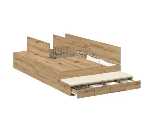 Uzglabāšanas Gultas Karkass Artisan Ozola 120X190 Cm Vidaxl