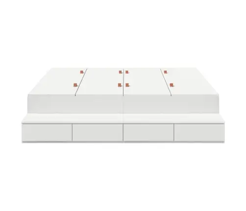 Voodi Hoiukohaga Raam Sahtliga Valge 135 Cm Tehispuit