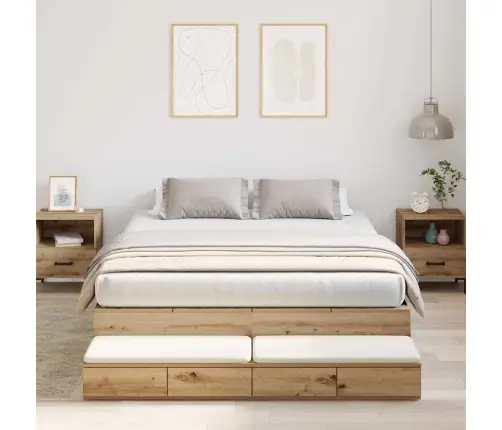 Uzglabāšanas Gultas Rāmja Artisan Ozols 135X190 Cm Vidaxl