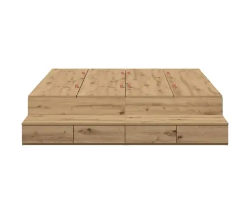 Uzglabāšanas Gultas Rāmja Artisan Ozols 135X190 Cm Vidaxl