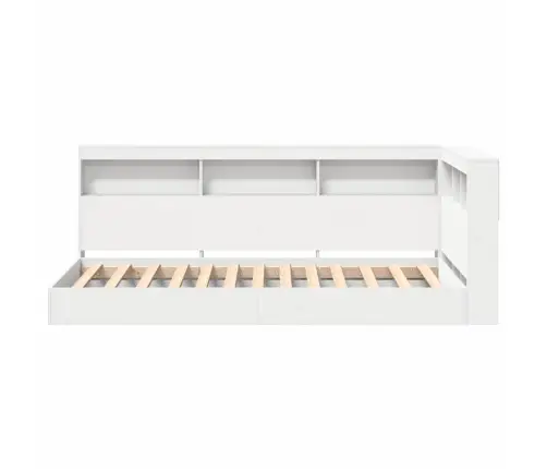 Raamatukapitsee Voodi Peaga Valge 100 X 200 Cm Tehispuit