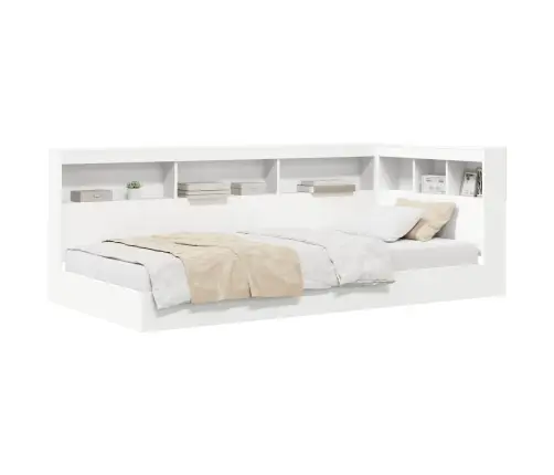 Raamatukapitsee Voodi Peaga Valge 100 X 200 Cm Tehispuit