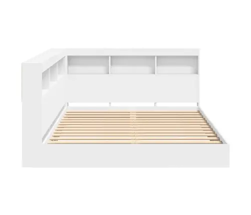 Grāmatu Plaukta Gulta Balts 140 X 200 Cm Inženierijas Koks Vidaxl