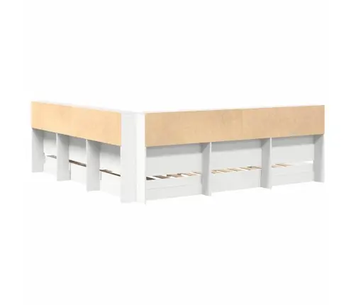 Grāmatu Plaukta Gulta Baltā Krāsā, 180 X 200 Cm, Izgatavota No Inženierijas Koka Vidaxl