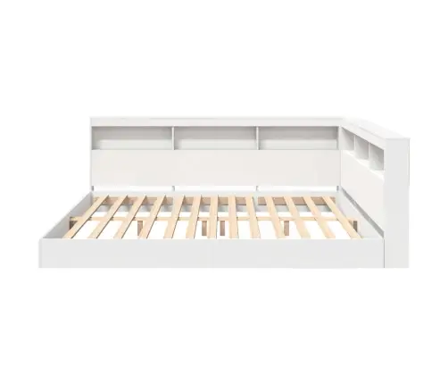 Grāmatu Plaukta Gulta Baltā Krāsā, 180 X 200 Cm, Izgatavota No Inženierijas Koka Vidaxl