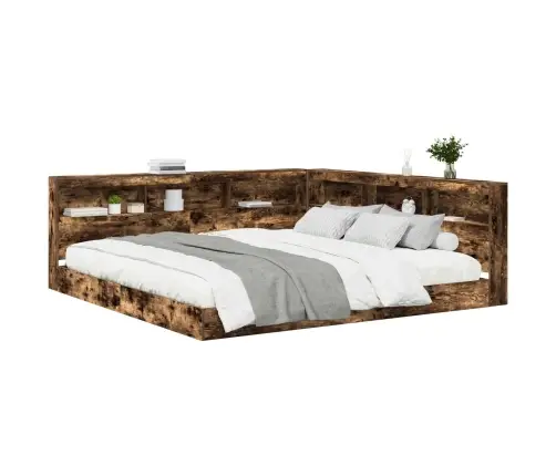 Grāmatu Plaukta Gulta Dūmakaina Ozolkoka 180 X 200 Cm Vidaxl