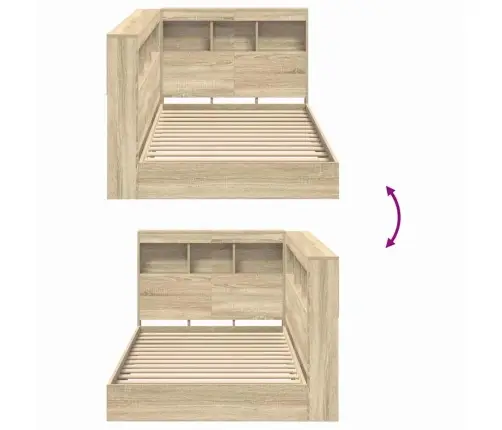 Grāmatplaukta Gulta Sonoma Ozols 75 X 190 Cm, Inženierijas Koks Vidaxl