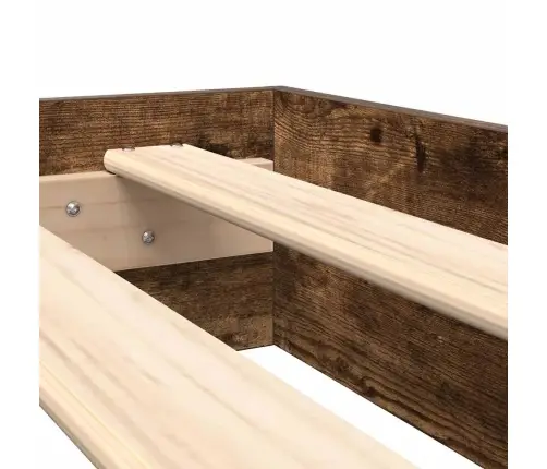 Grāmatu Skapis Un Gulta Dūmota Ozola 75X190 Cm, Inženiertīkla Koks Vidaxl