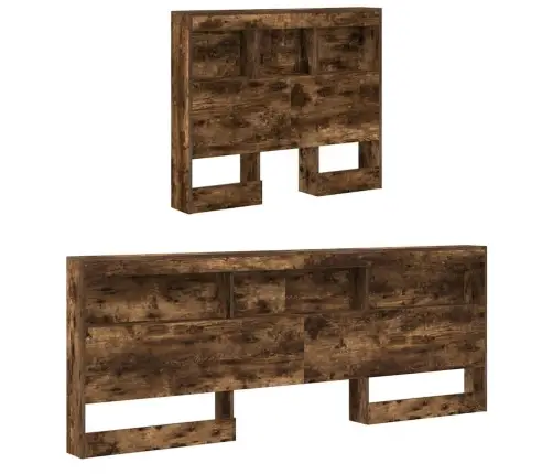 Grāmatu Skapis Un Gulta Dūmota Ozola 75X190 Cm, Inženiertīkla Koks Vidaxl