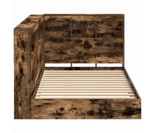 Grāmatu Skapis Un Gulta Dūmota Ozola 75X190 Cm, Inženiertīkla Koks Vidaxl