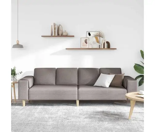 Dīvānu Komplekts Pelēkbrūna Audums Dīvānu Komplekts Pelēkbrūna Audums