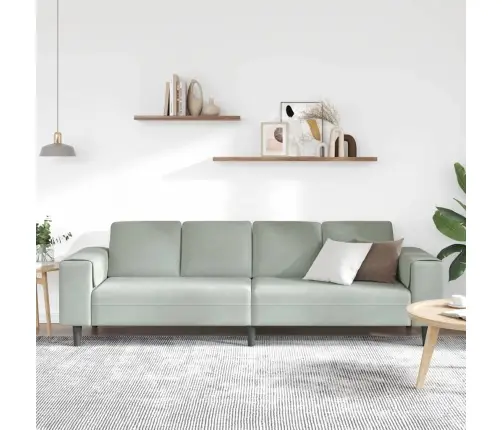 Dīvānu Komplekts Gaiši Pelēka Samts