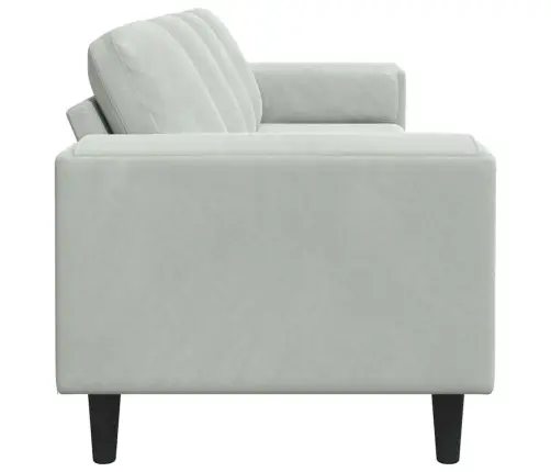 Dīvānu Komplekts Gaiši Pelēka Samts