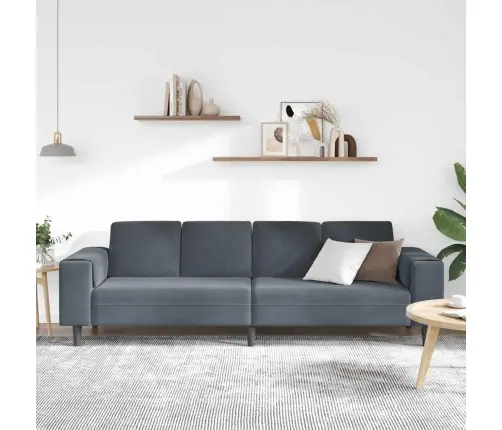 Sofos Komplektas Tamsiai Pilka Aksomas