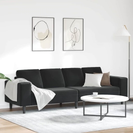 Dīvānu Komplekts Melna Samts Vidaxl