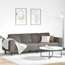 Audinio Sofa Šviesiai Pilka 208 Cm Kordūrinė Medžiaga